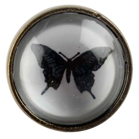 Butterfly Inside Glass And Metal Wine Stopper